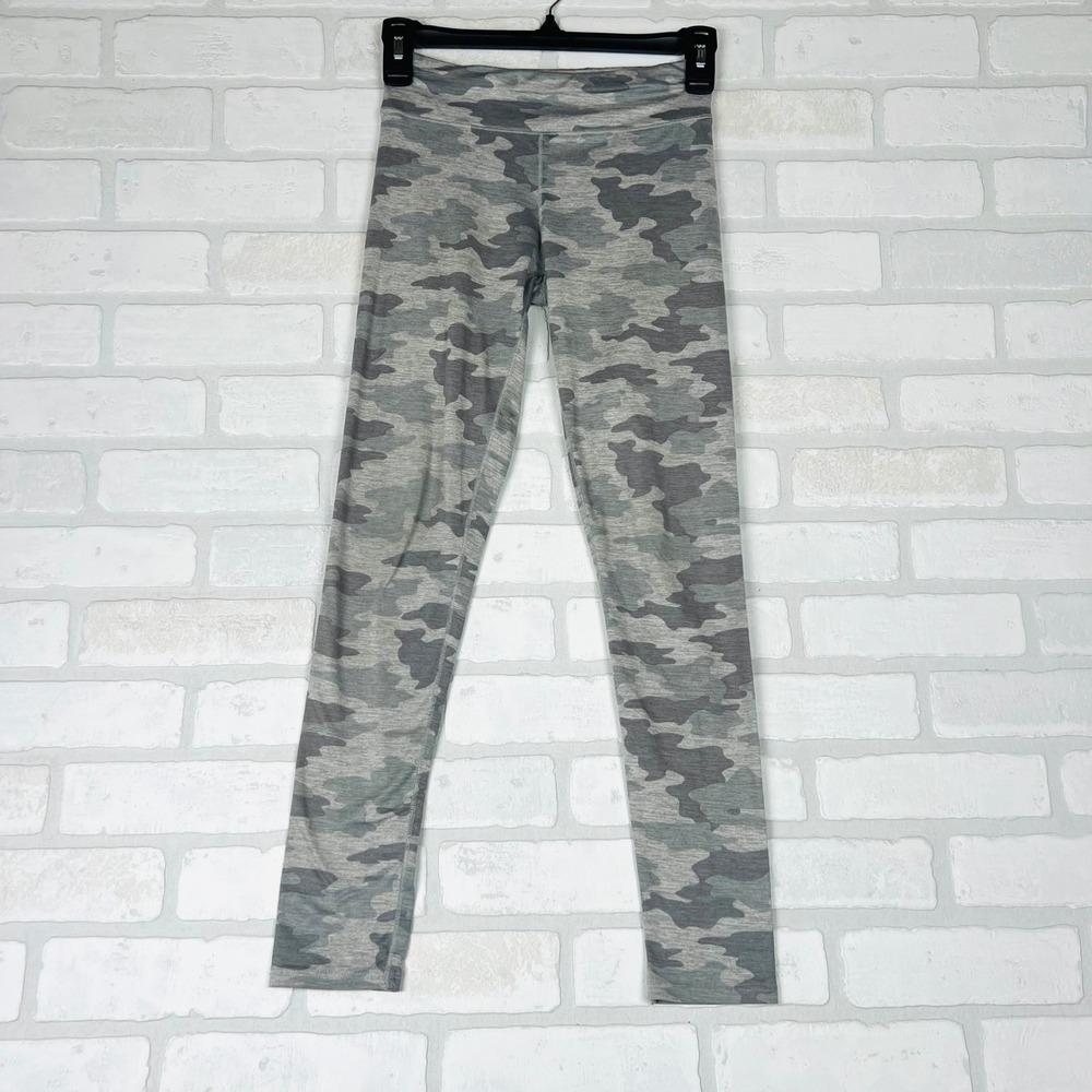 Kyodan Girls Camo Active Leggings Grey Charcoal Camouflage Tights Size 10/12 L